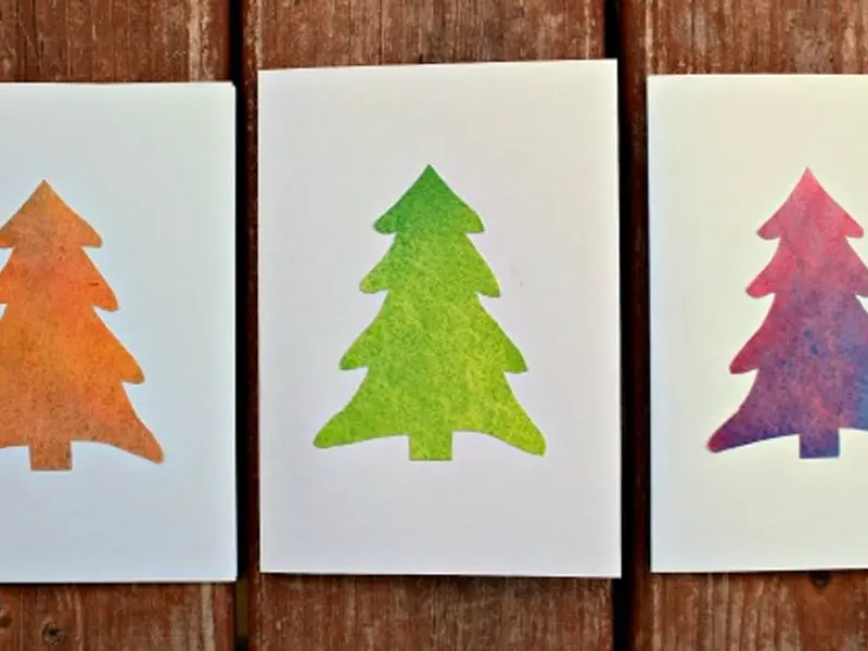 Watercolor Christmas Tree Card