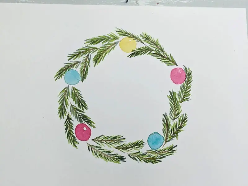 Watercolor Christmas Wreath