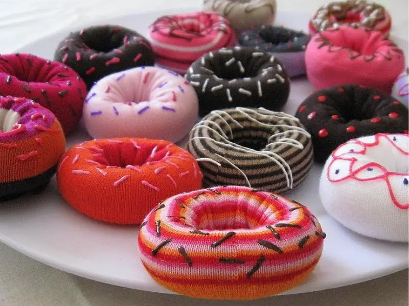 Sock Donut Puffy Paint Craft 