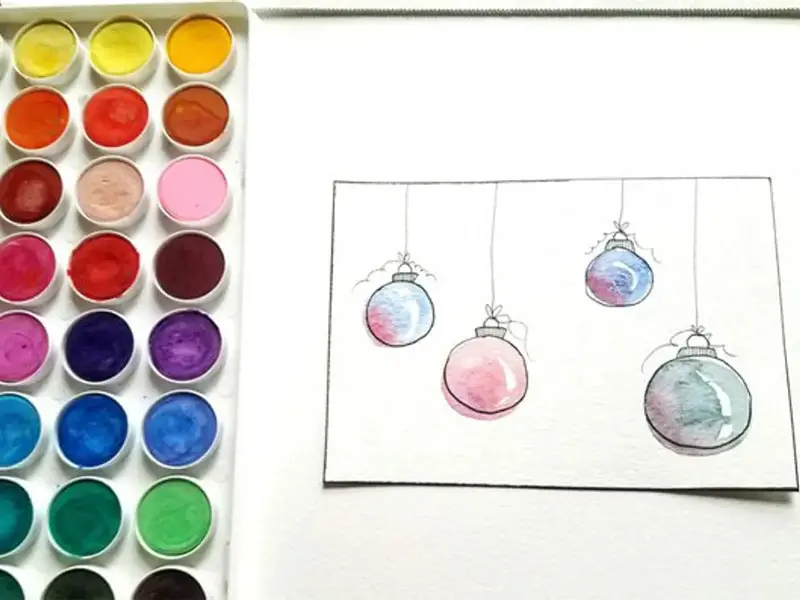 Marbled Watercolor Ornaments