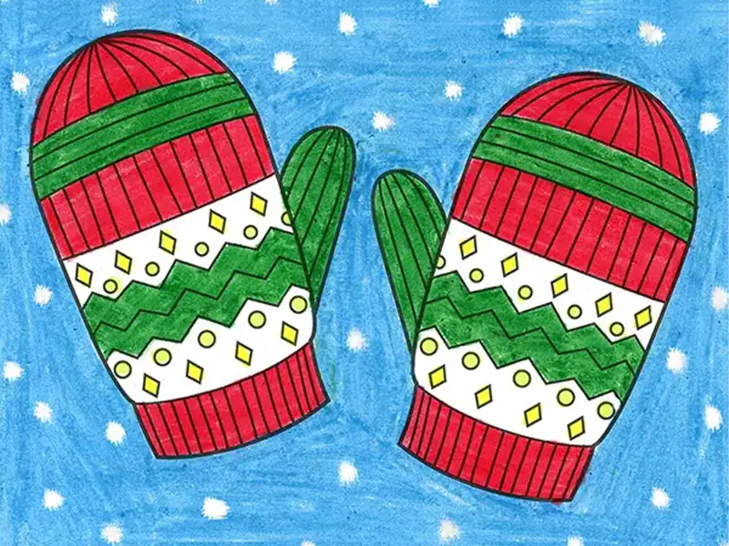 Winter Mittens Drawing
