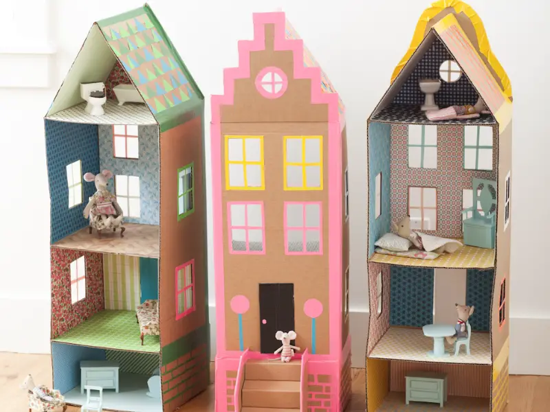 Cardboard Brownstone Dollhouse