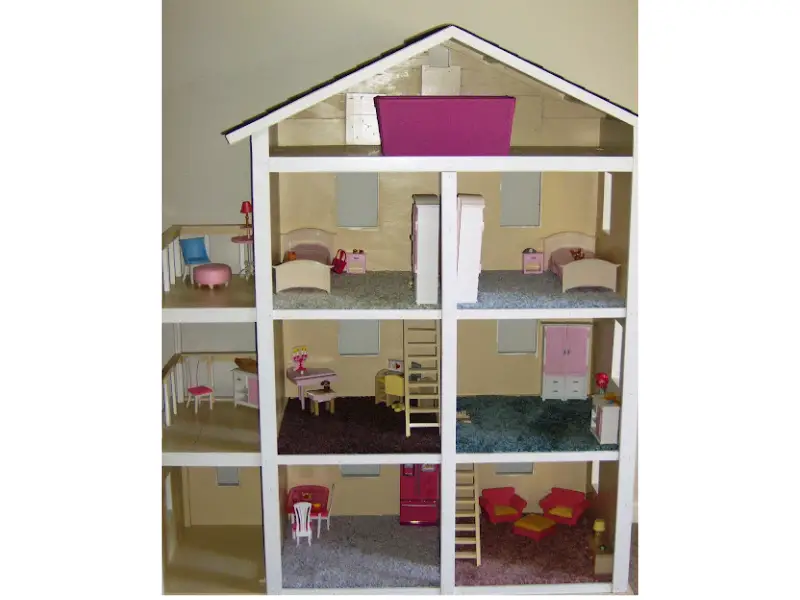 DIY Woodworked Barbie Dollhouse