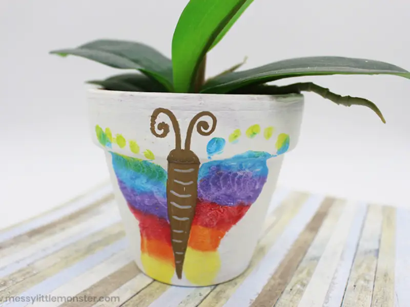 Footprint Butterfly Flower Pot