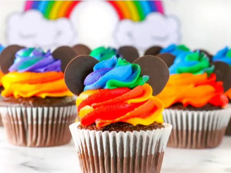 Rainbow Mickey Mouse Cupcakes