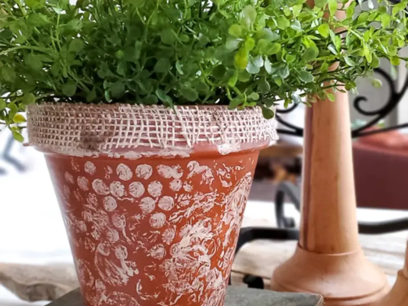 Shabby Chic Terracotta Pot