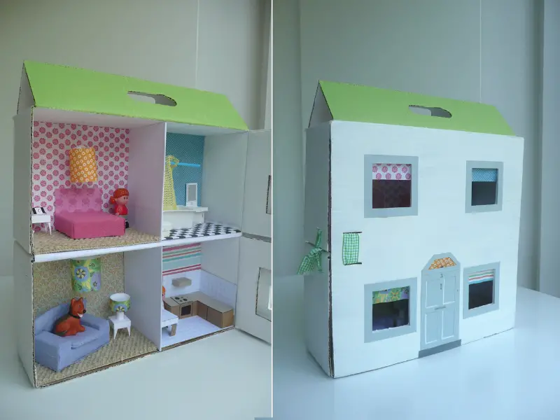 Simple Cardboard Dollhouse