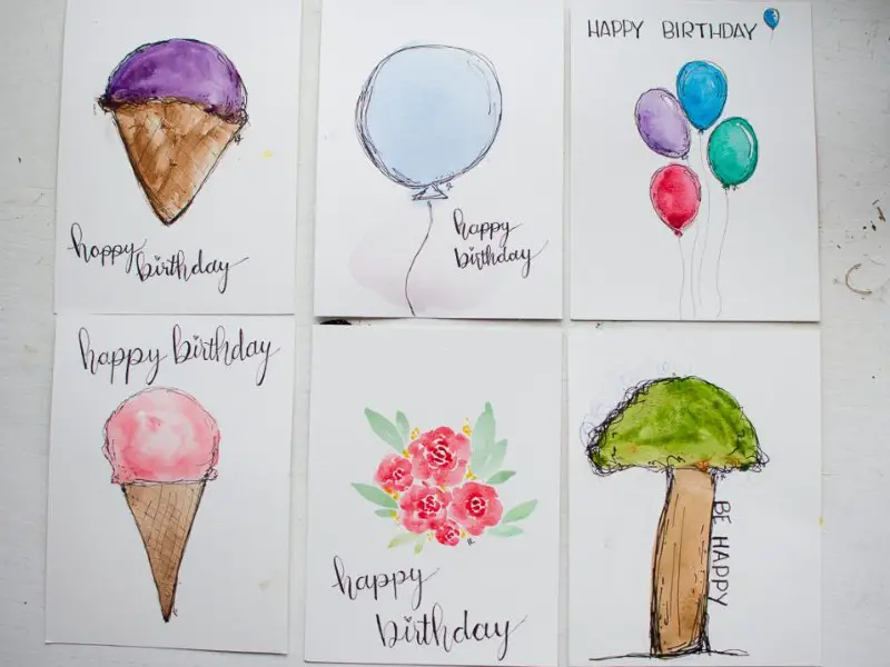 Quick And Easy Watercolour Gift Cards 