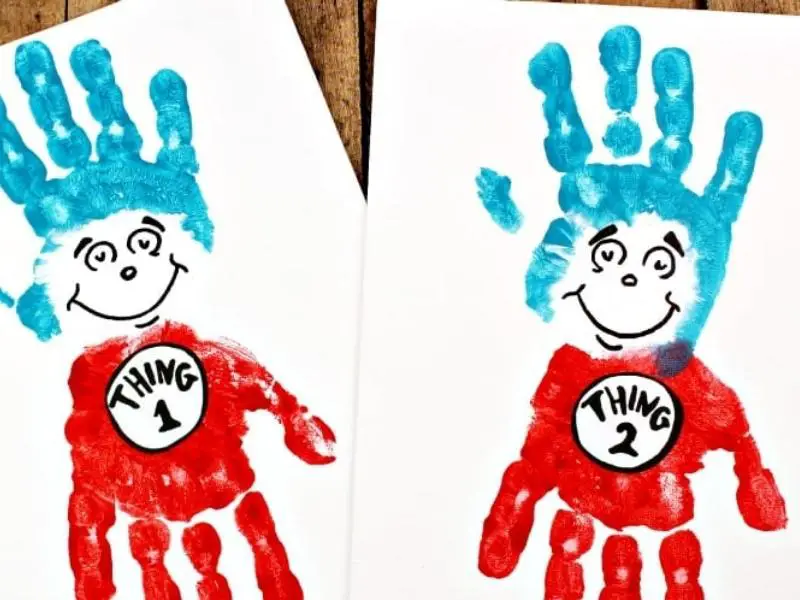 Thing 1 and Thing 2 Hand-Painted Craft