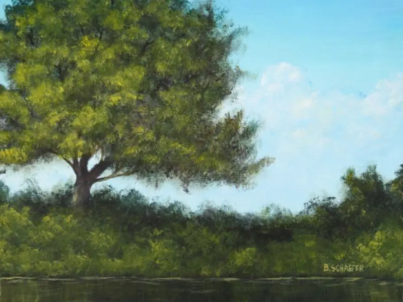 Acrylic Trees Landscape Painting