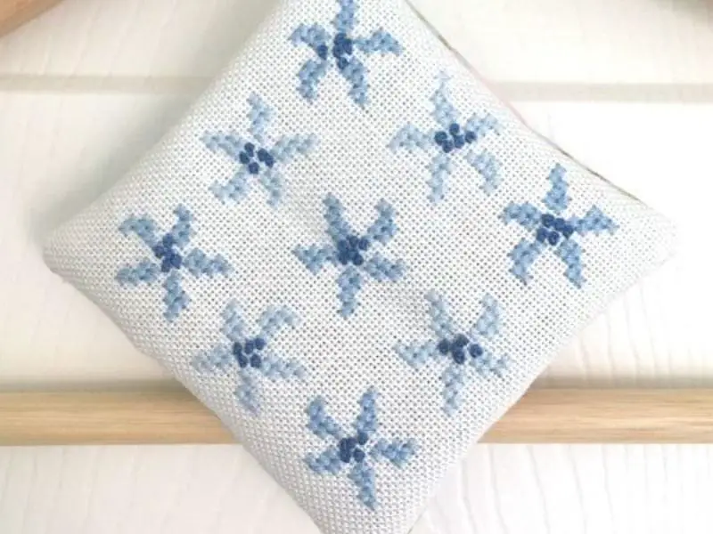 Cross Stitch Lavender Bag