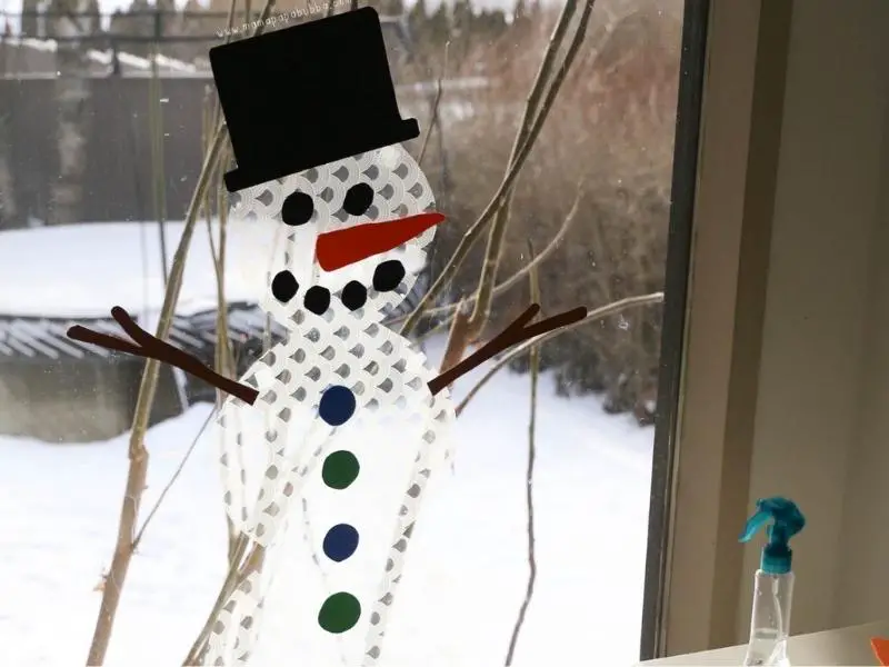 Decorate a Window Snowman Activity