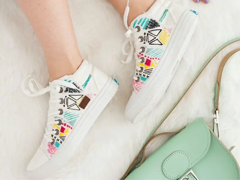 Embroidered White Sneakers