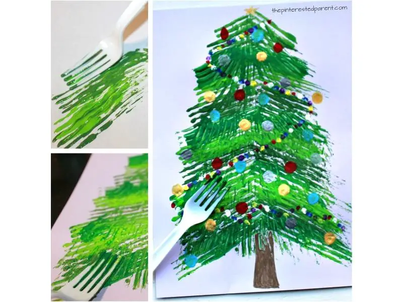 Fork-Painted Christmas Tree