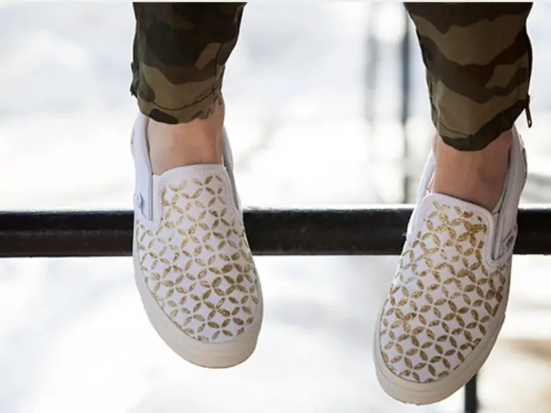 Glitter-Stenciled Sneakers