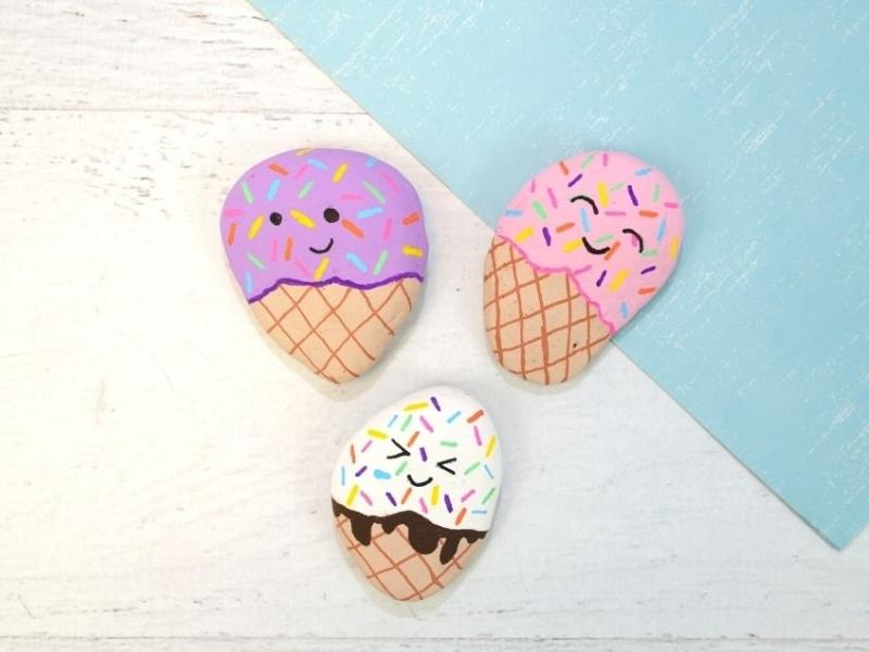 Ice Cream Painted Rocks