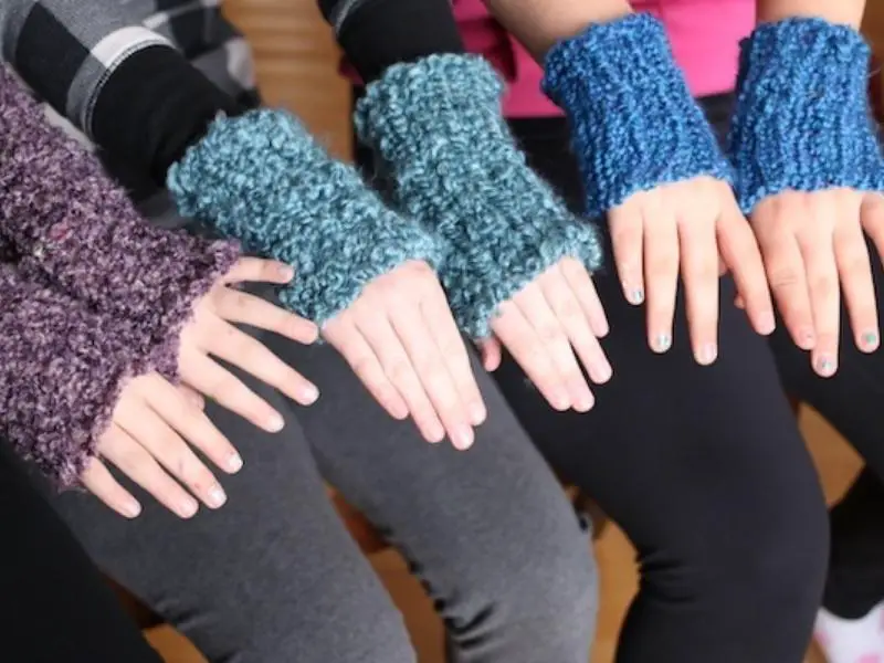 Loom Knit Fingerless Gloves