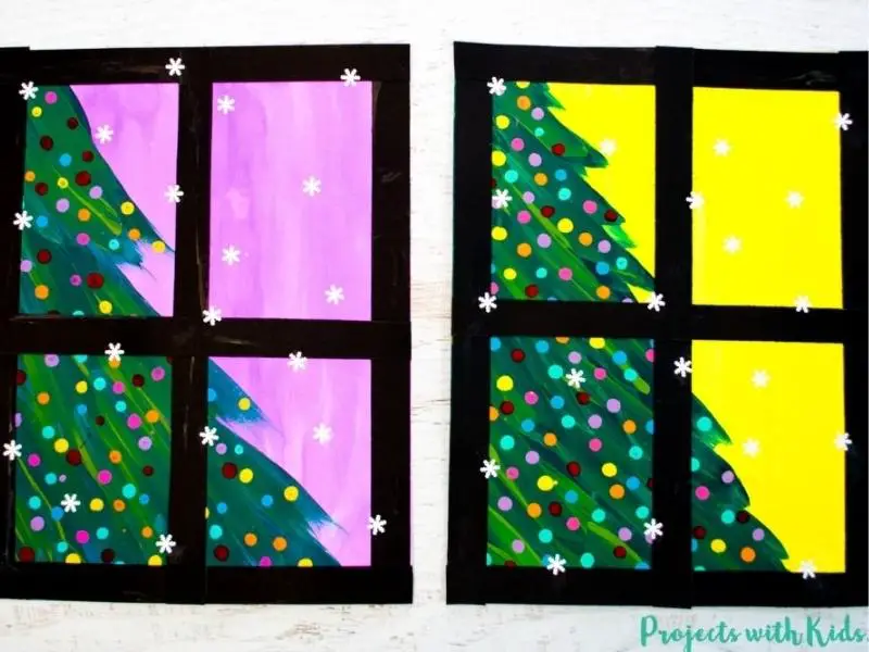 Mixed Media Christmas Tree Art Project