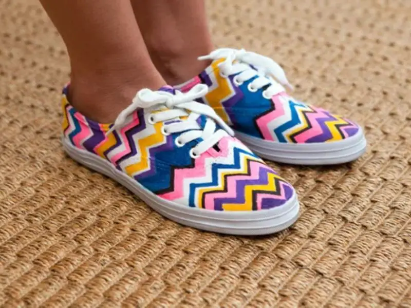 Neon-Lined Canvas Sneakers