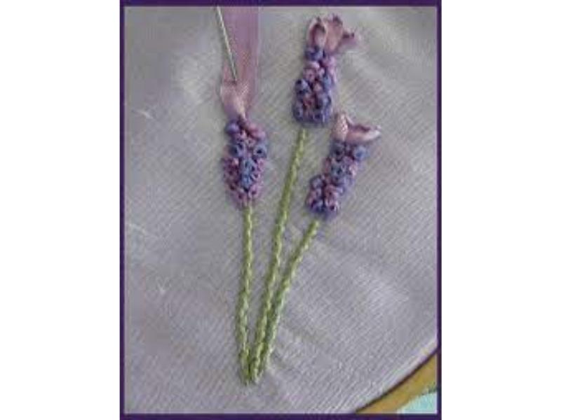 Spanish Lavender in Silk Ribbon