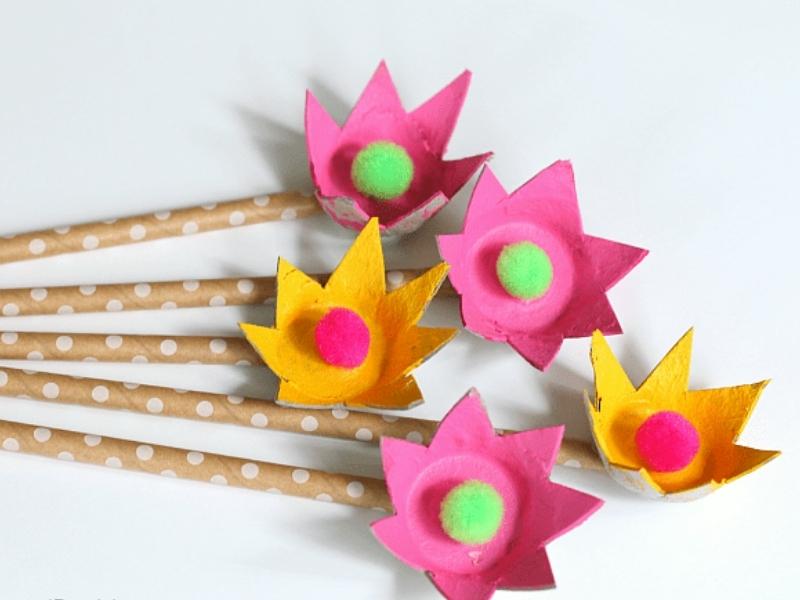 Sunflower Egg Carton Craft for Kids