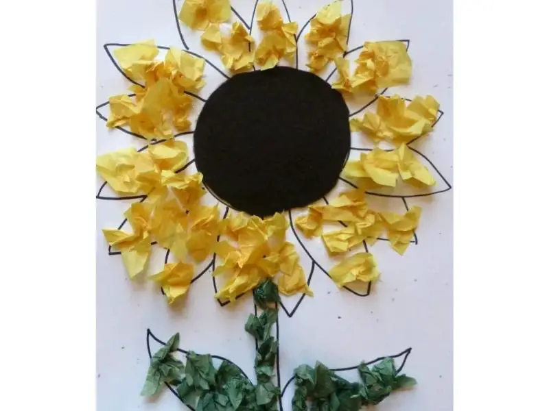 Tissue Paper Sunflower Craft