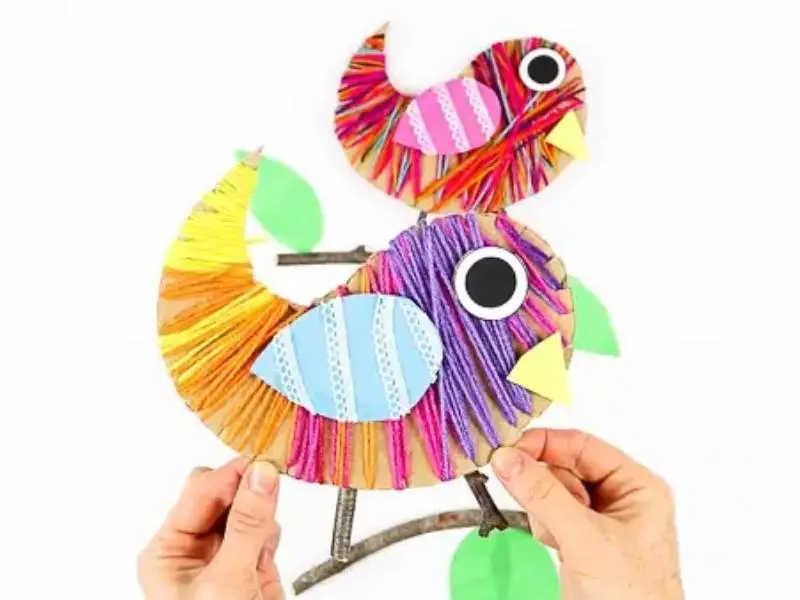 Yarn Wrapped Bird Craft