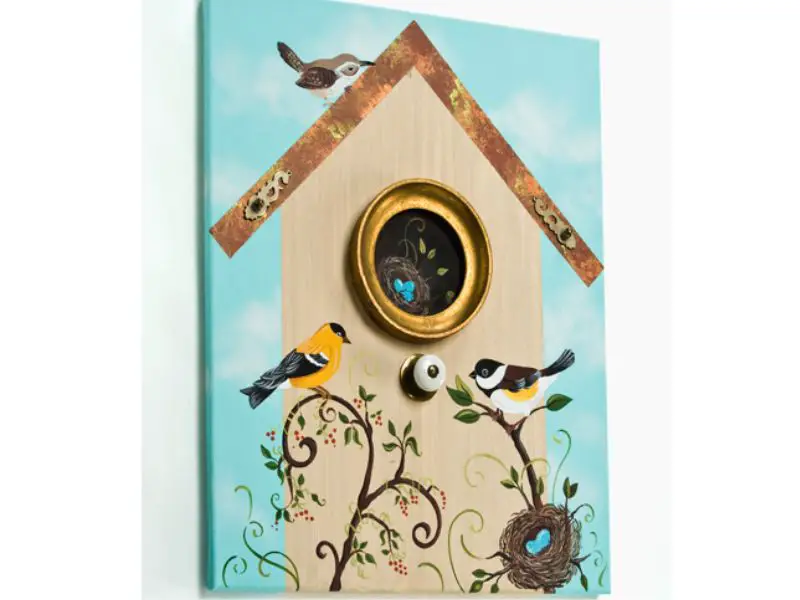 Bird and Birdhouse Dimensional Canvas