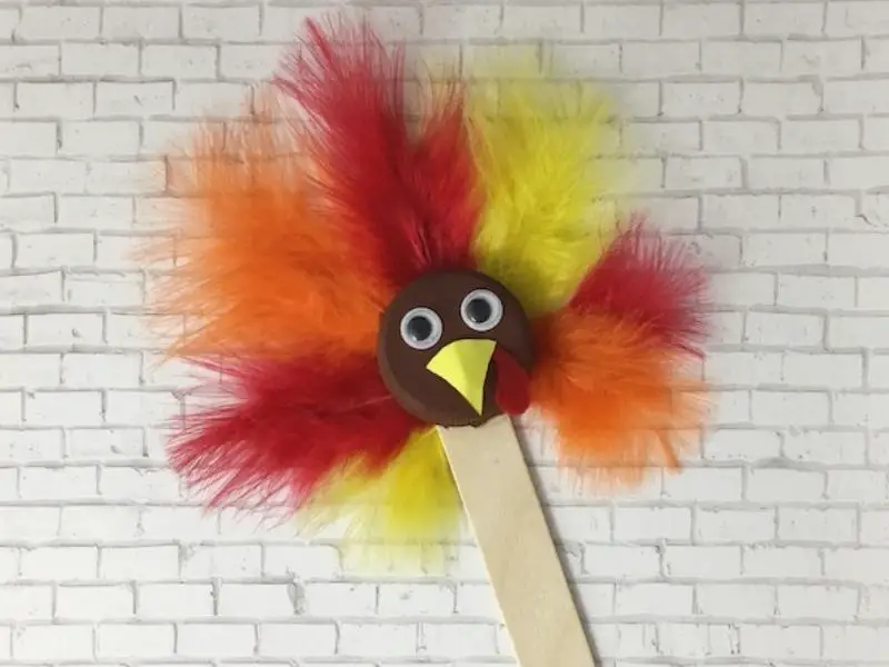 Bottle Cap Turkey Puppet