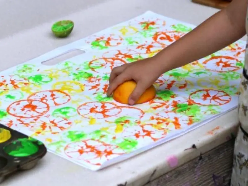 Citrus Printing Process Art for Kids