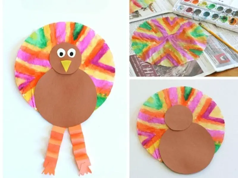 Coffee Filter Turkey Craft for Kids