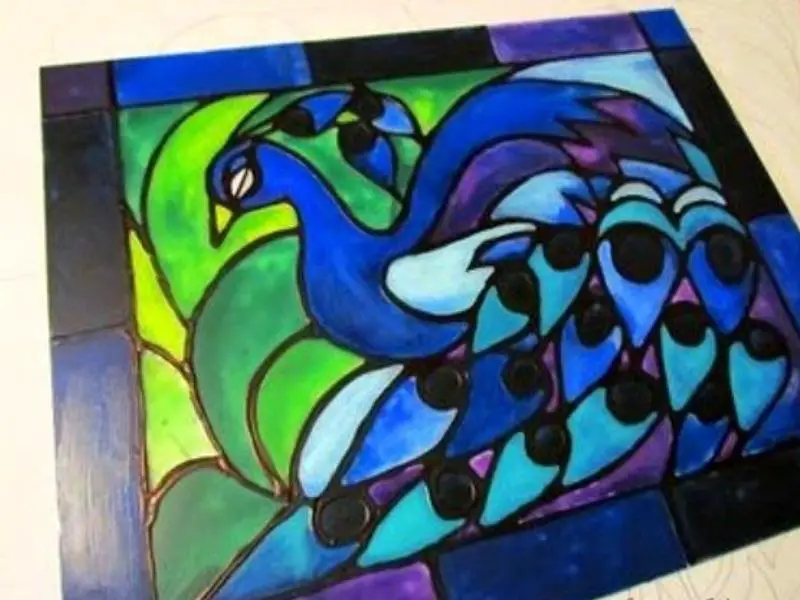 Faux Stained Glass Using Acrylic Paint