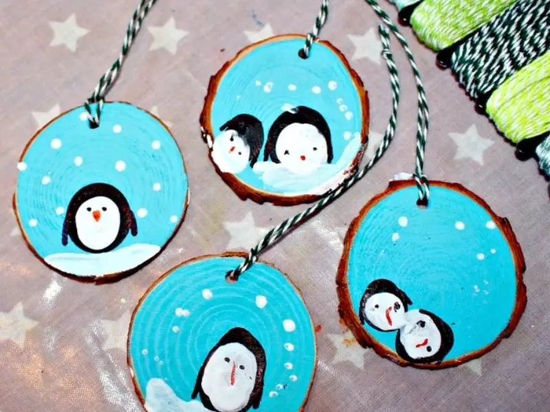 Fingerprint Penguin Ornament