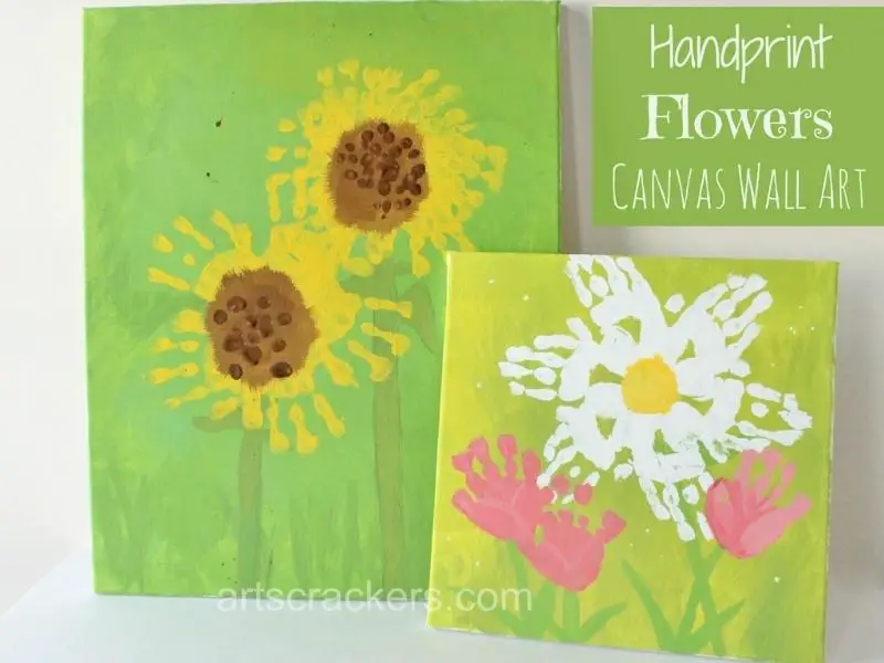 Handprint Flowers Canvas Wall Art