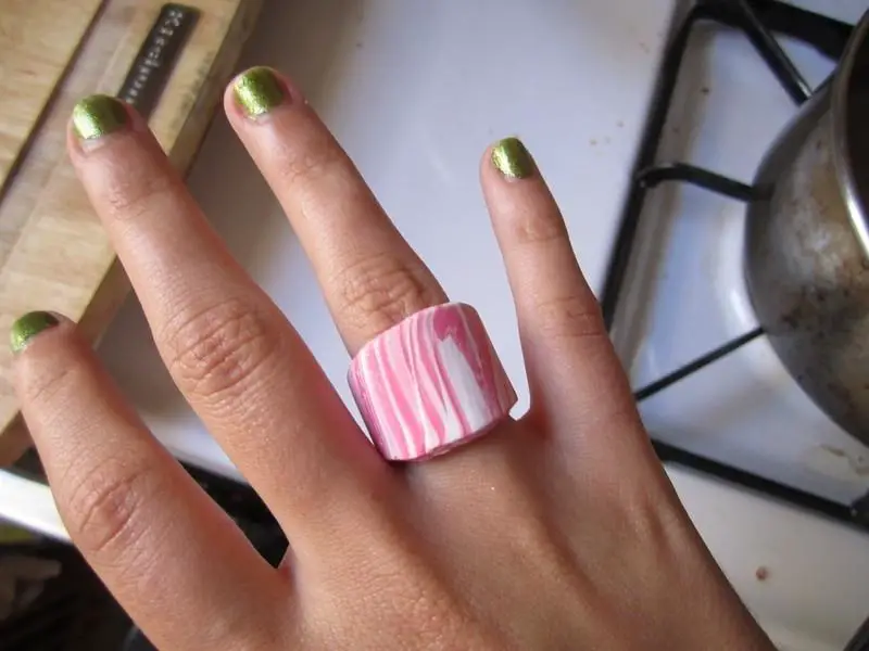 Marbled Polymer Clay Ring