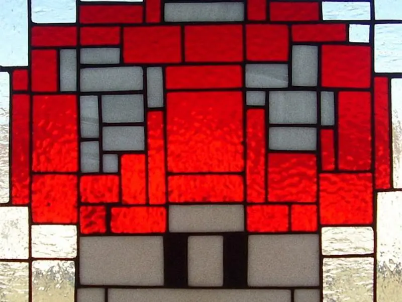 Mushroom Power Up Stained Glass