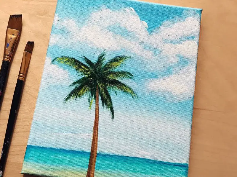 Palm Tree Ocean Scene
