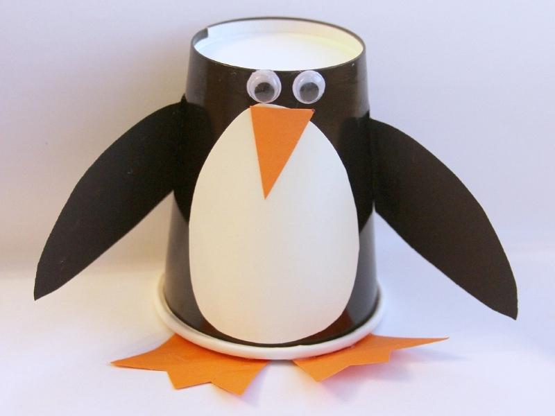 Paper Cup Penguin Crafts Roll