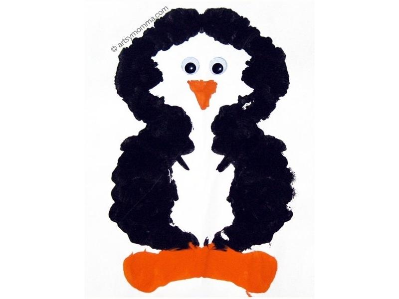 Penguin Ink Blot Symmetry Craft