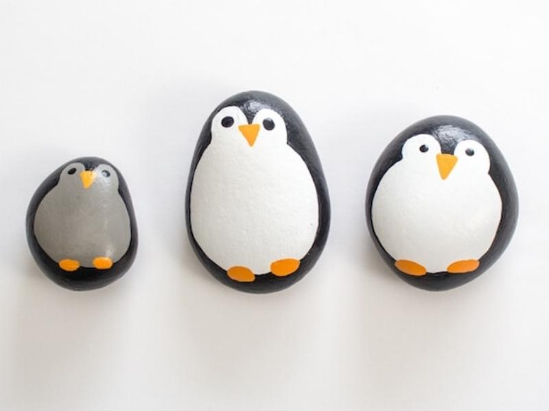 Penguin Painted Rocks