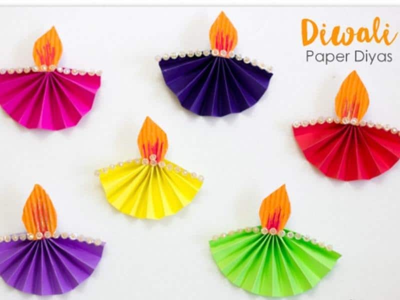 Accordion Fold Diwali Paper Diya