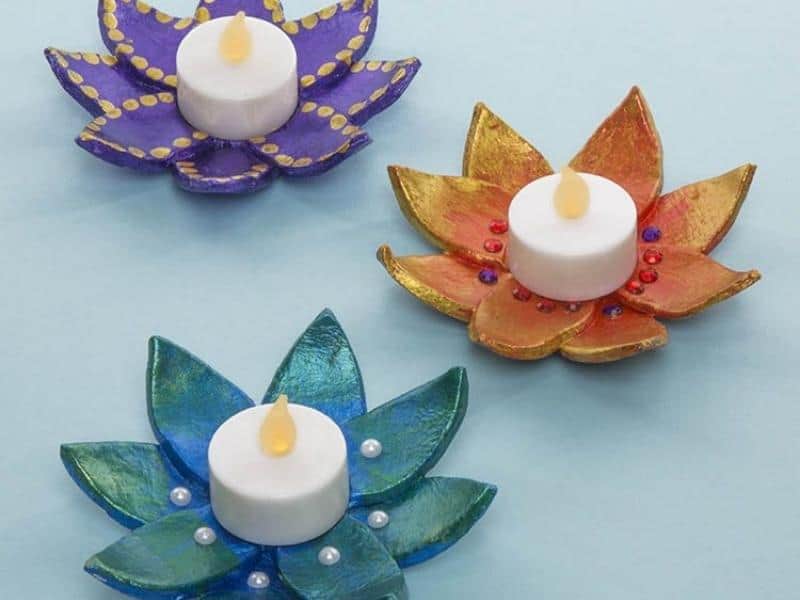 Clay Flower Lanterns