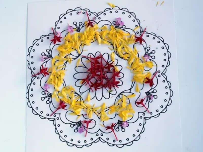 DIY Diwali Flower Rangoli