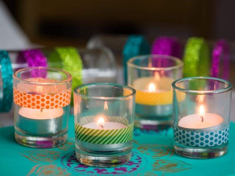 DIY Washi Tape Candle Holders