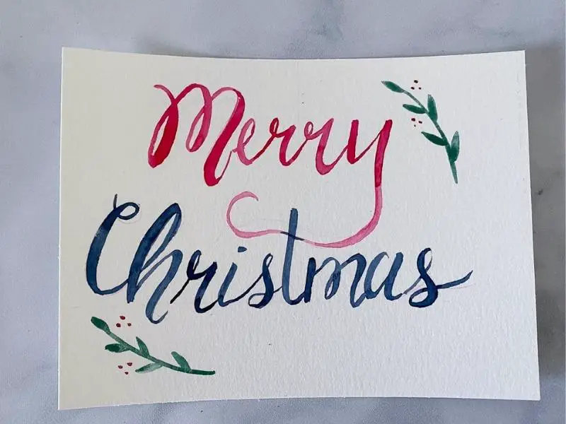 Hand-Lettered Merry Card