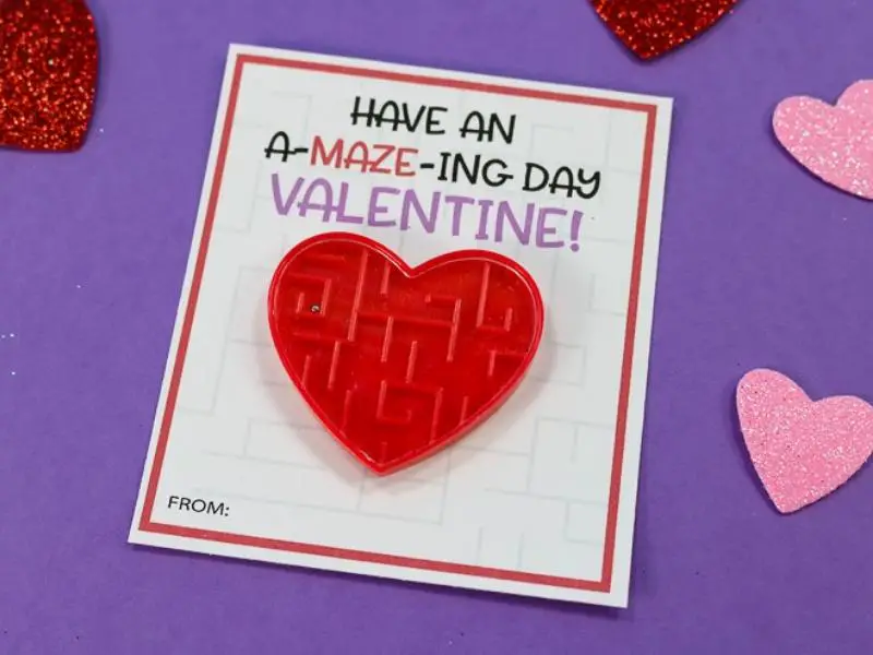 Heart Maze Valentine's Day Cards