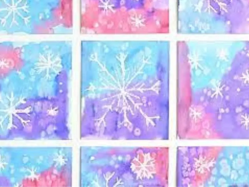Magic Salt and Watercolor Snowflake Art