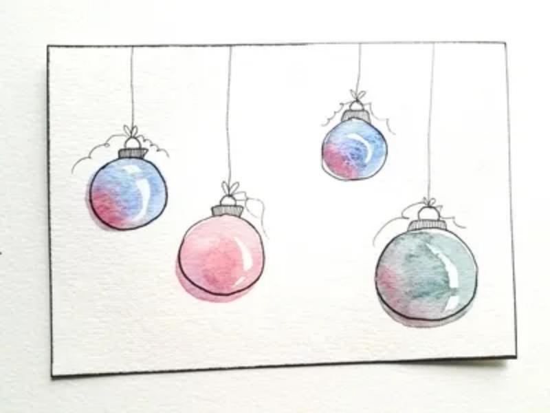 Marbled Watercolor Ornaments
