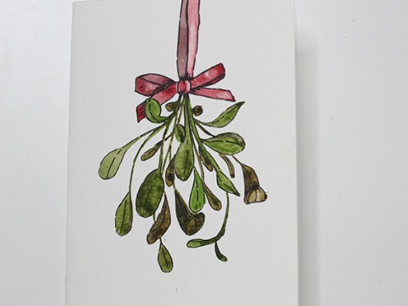 Mistletoe DIY Watercolor Christmas Cards