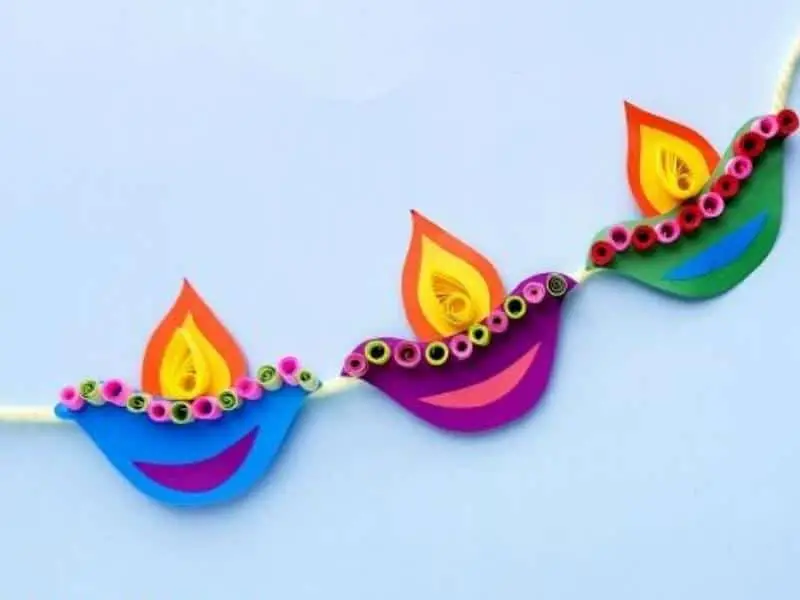 Paper Diya garland